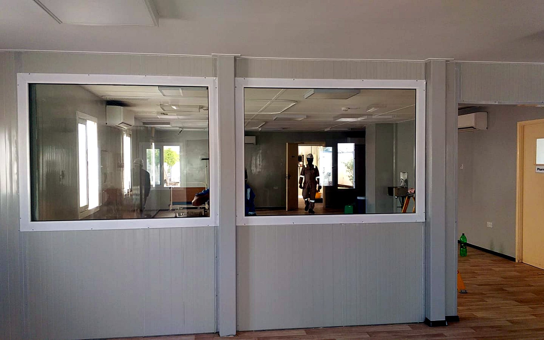 Kitchen and service cabins